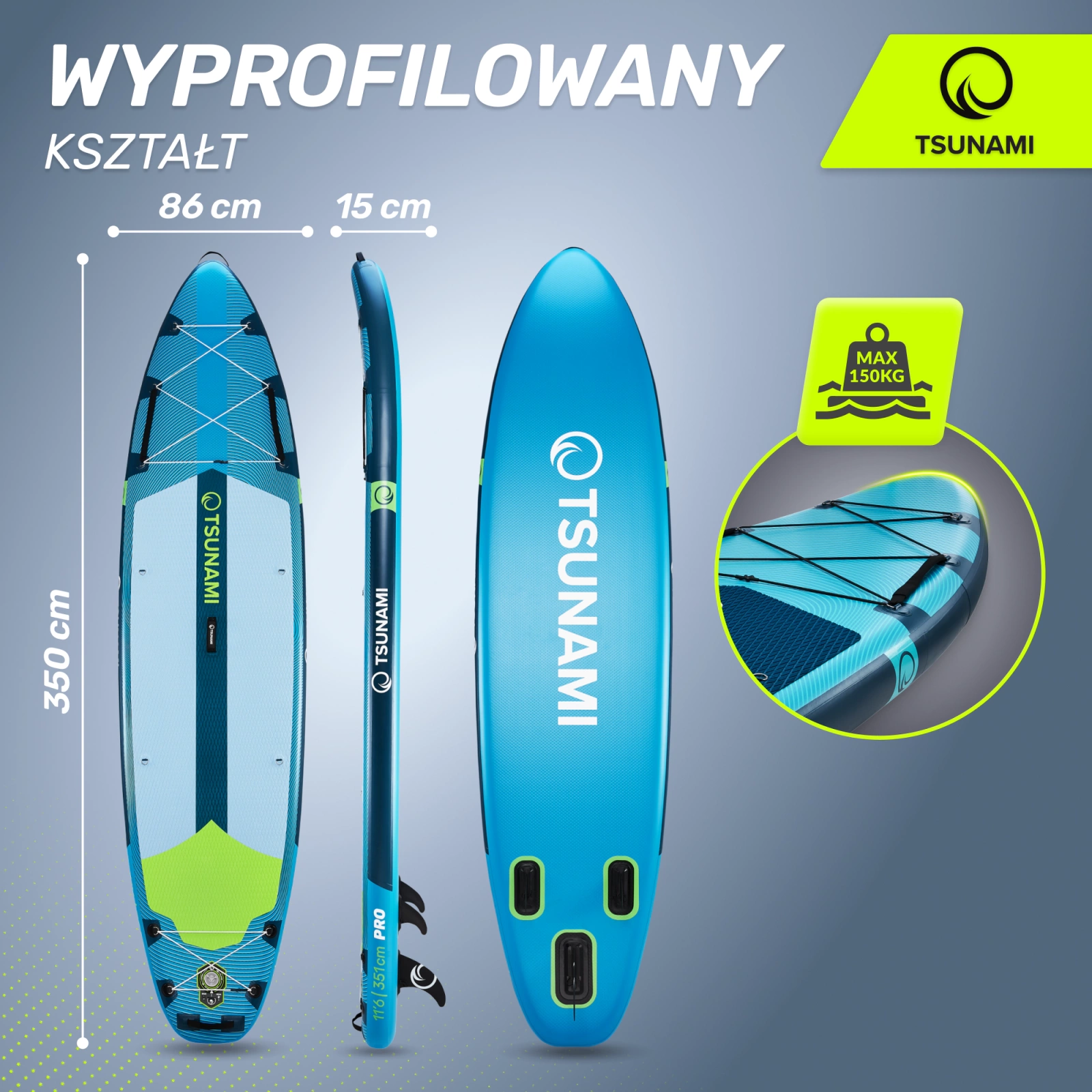 Deska SUP PRO  paddle board 350 cm T15