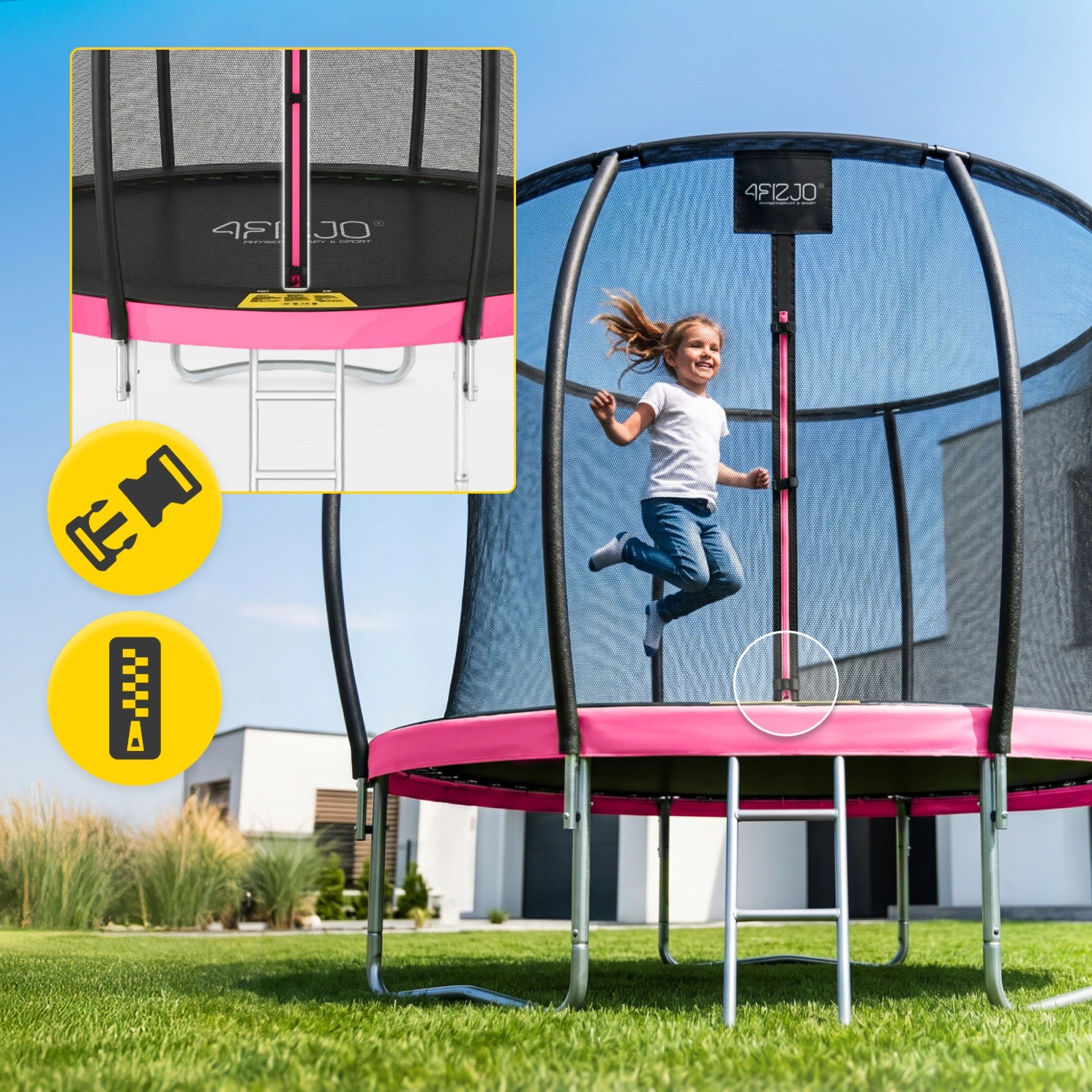 Trampolina ogrodowa dla dzieci PRO 252 cm 8FT