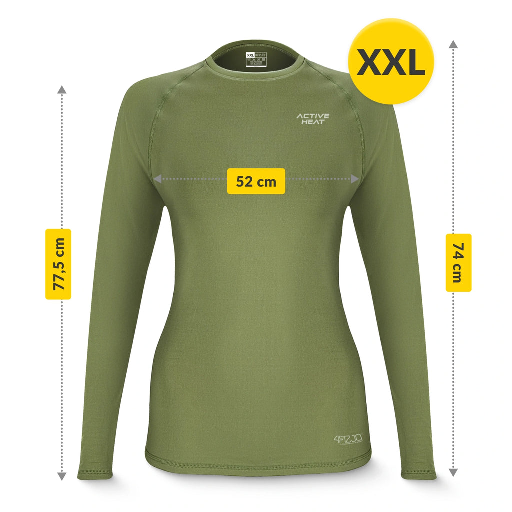 Bielizna termiczna unisex - zielony komplet koszulka + spodnie rozmiar XXL