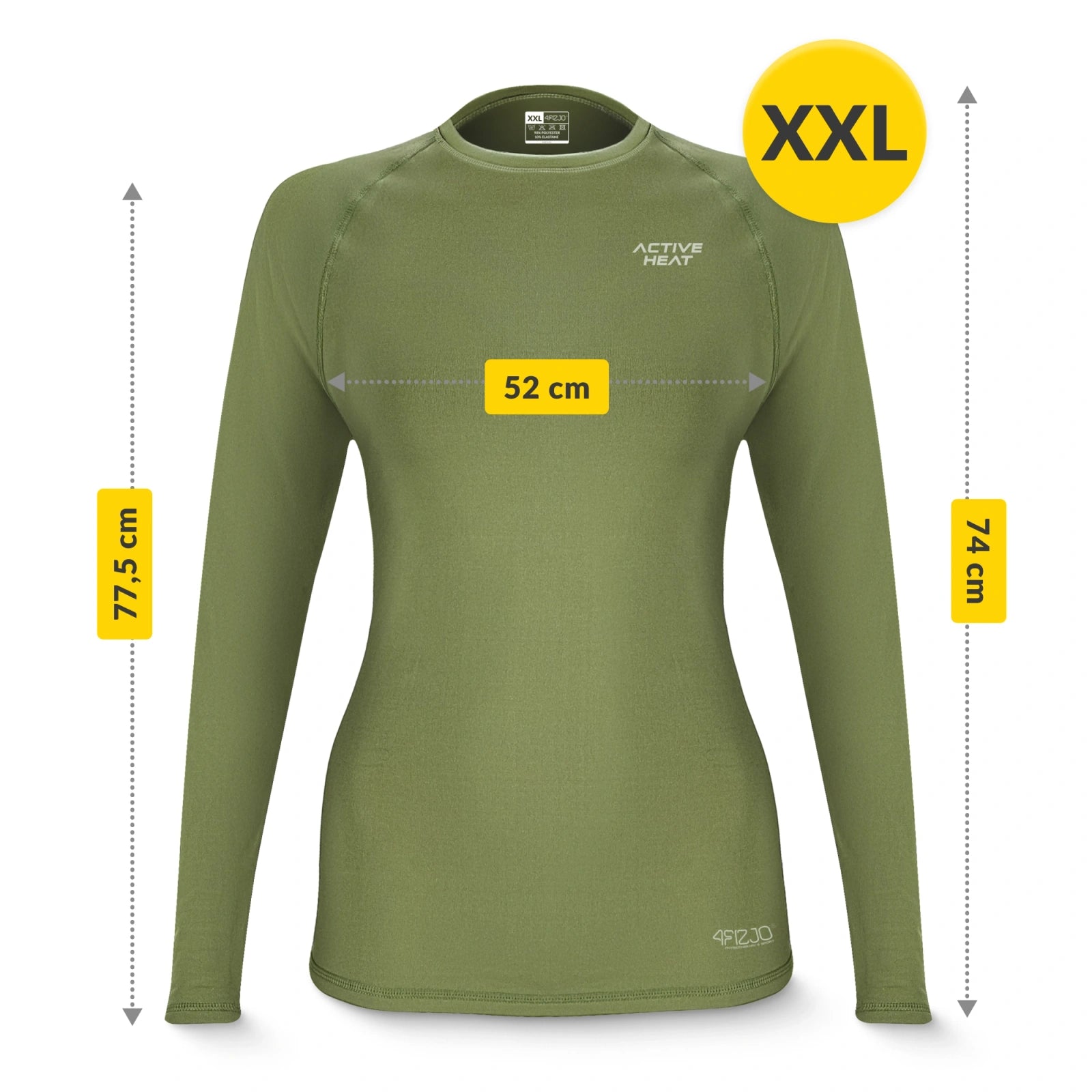 Bielizna termiczna unisex - zielony komplet koszulka + spodnie rozmiar XXL