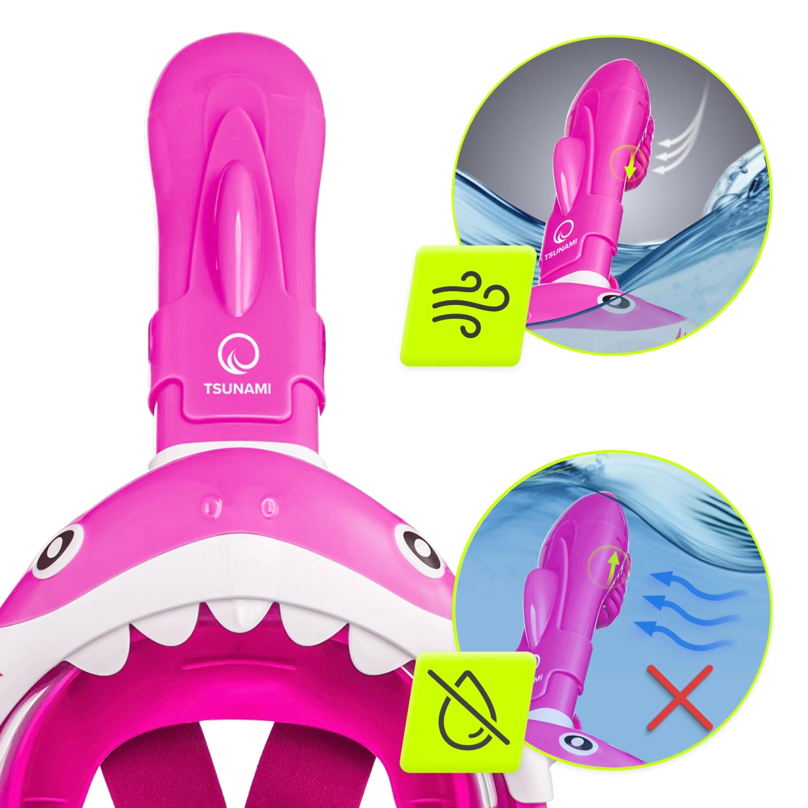 Maska do nurkowania dla dzieci  SHARK różowa
