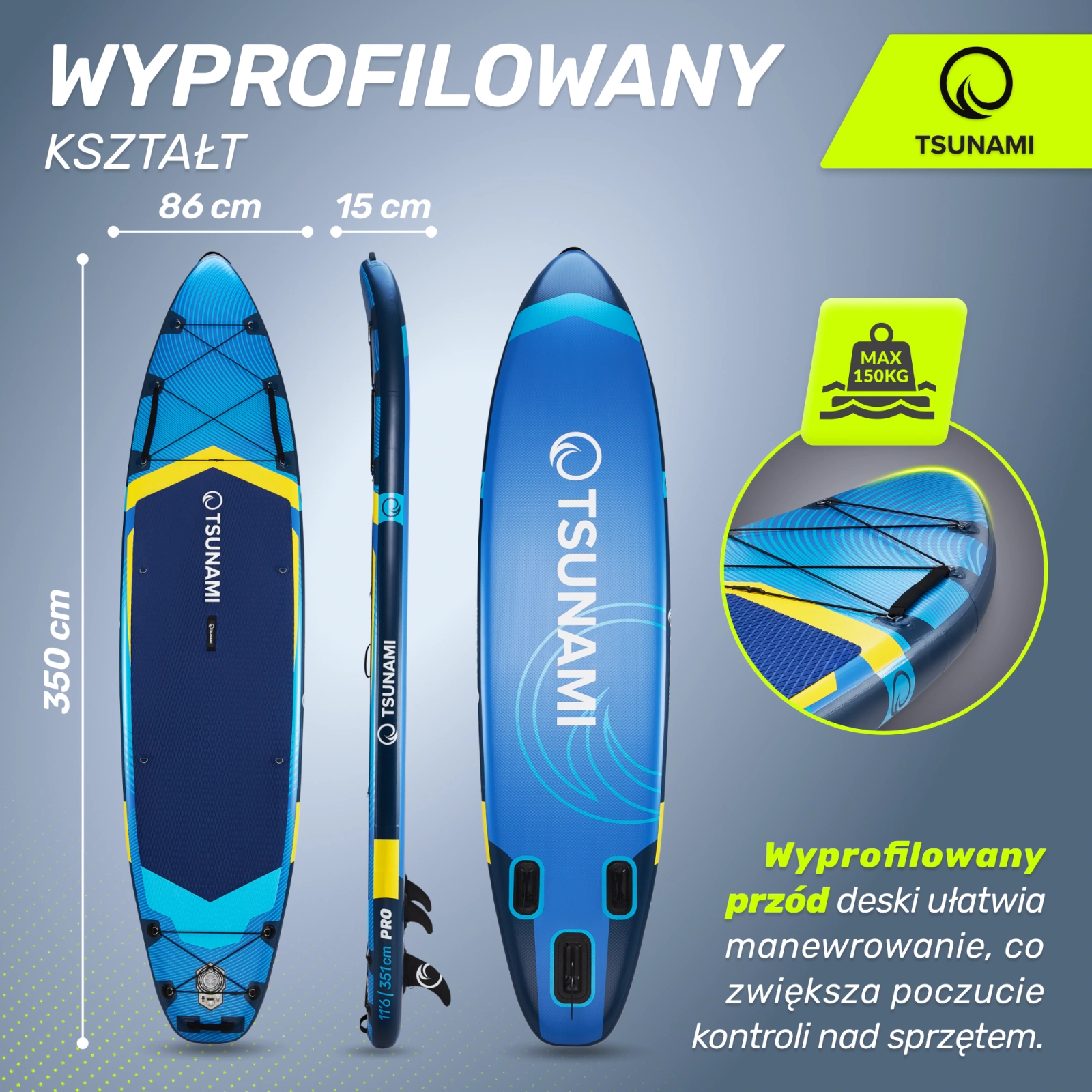 Deska SUP PRO  paddle board 350 cm T15