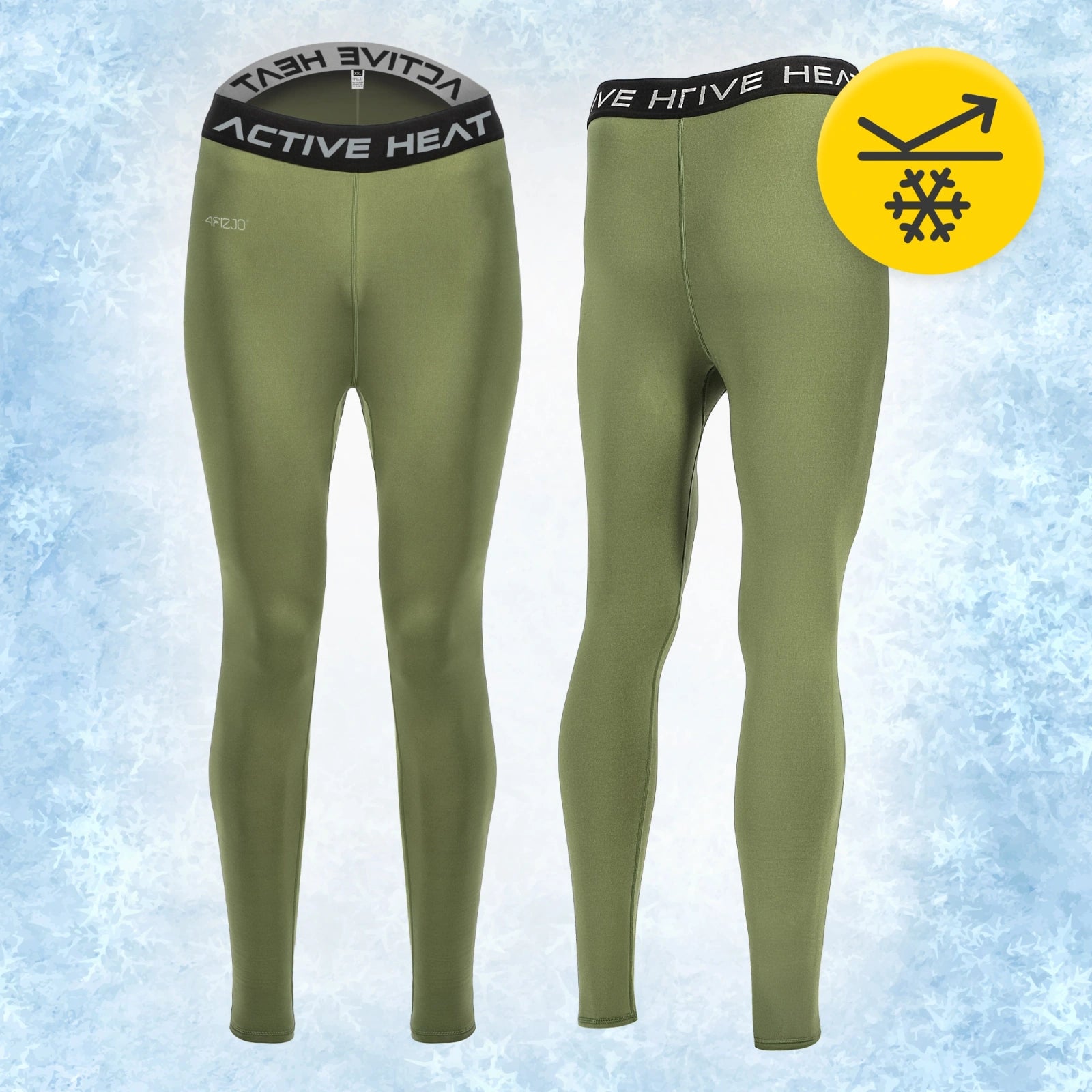 Bielizna termiczna unisex - zielony komplet koszulka + spodnie rozmiar XXL