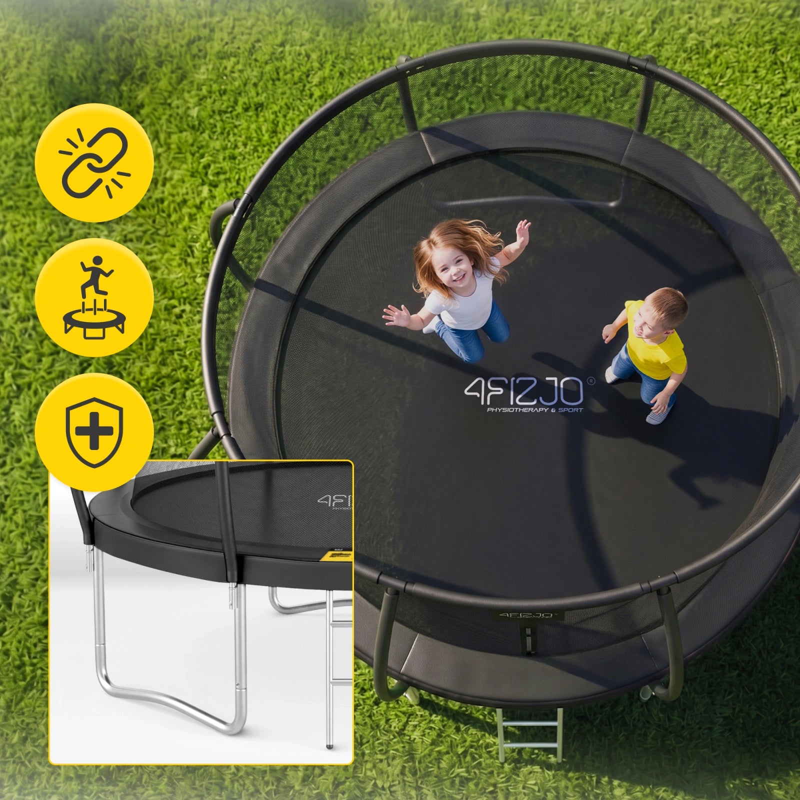 Trampolina ogrodowa dla dzieci PRO 252cm 8FT