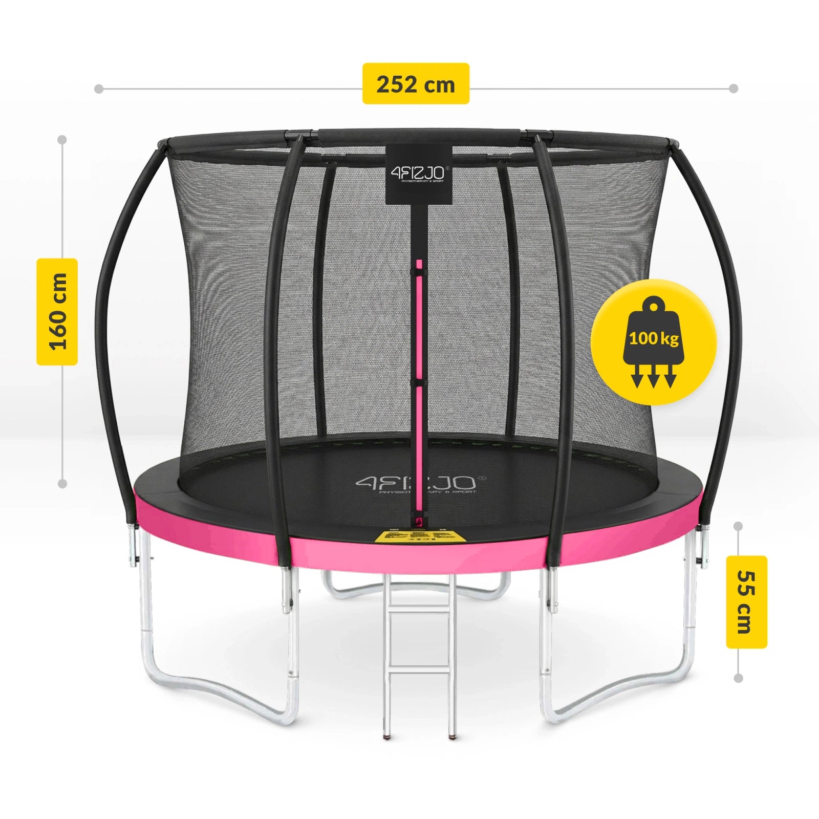 Trampolina ogrodowa dla dzieci PRO 252cm 8FT