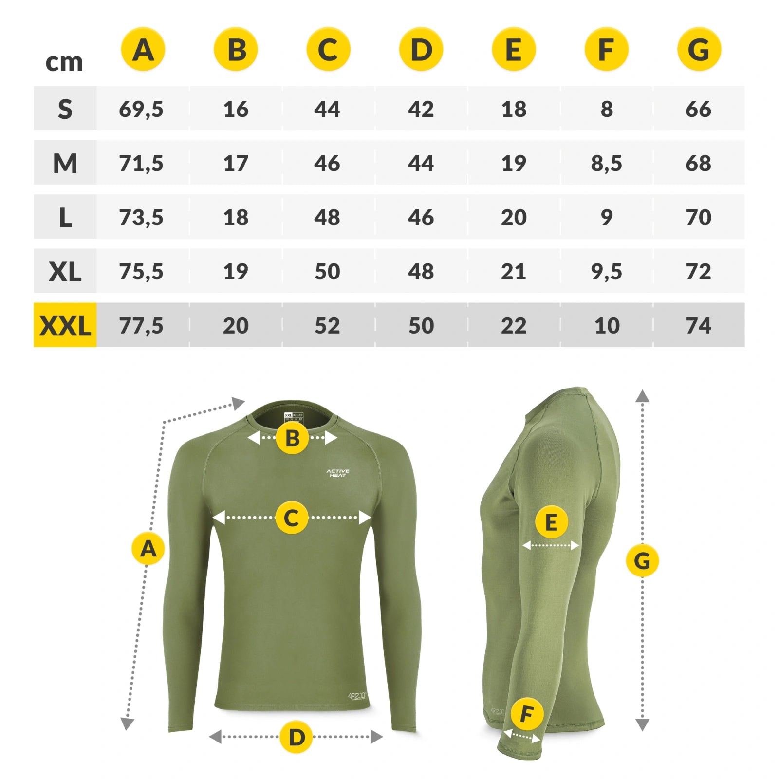 Bielizna termiczna unisex - zielony komplet koszulka + spodnie rozmiar XXL