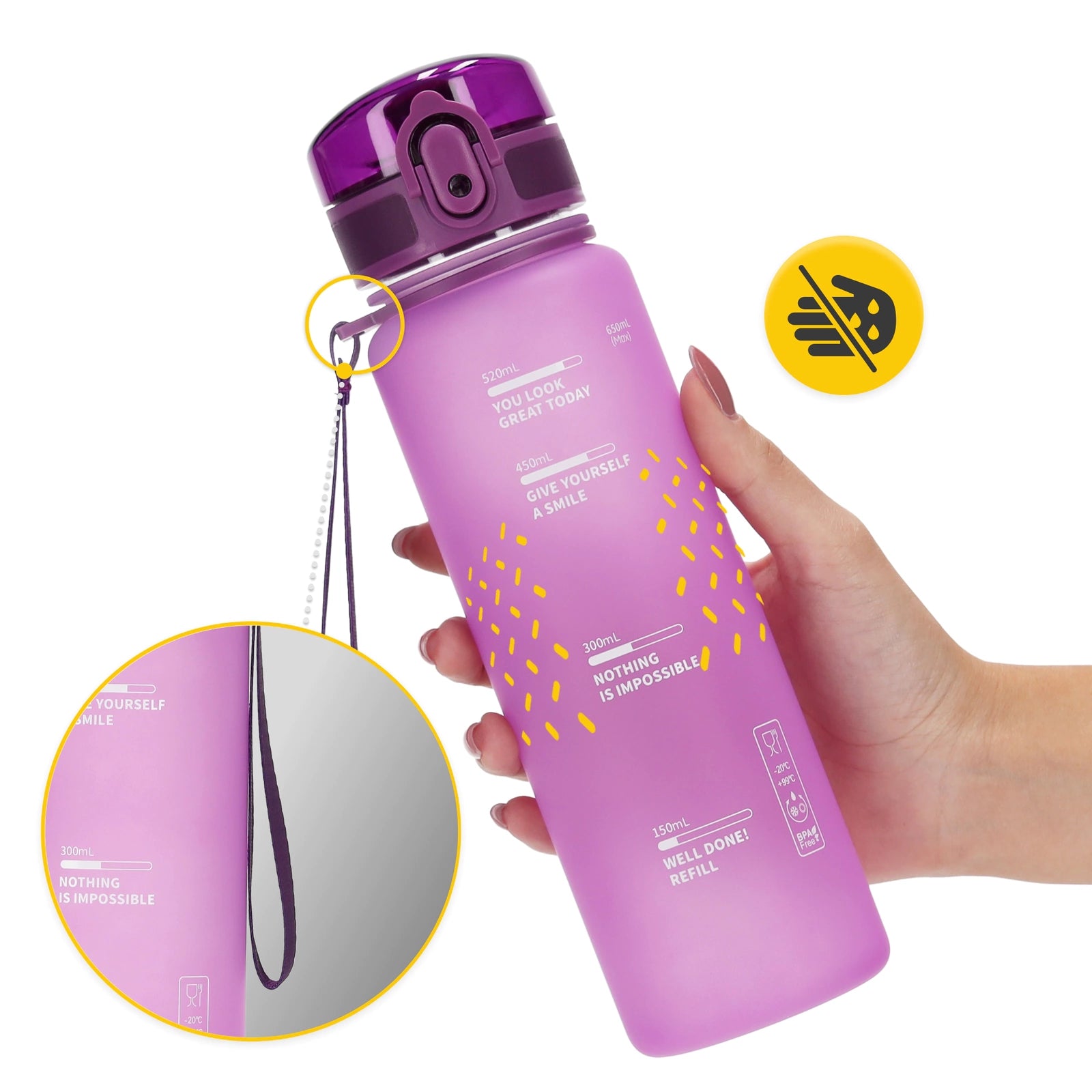 Butelka sportowa na wodę 650 ml niebieska