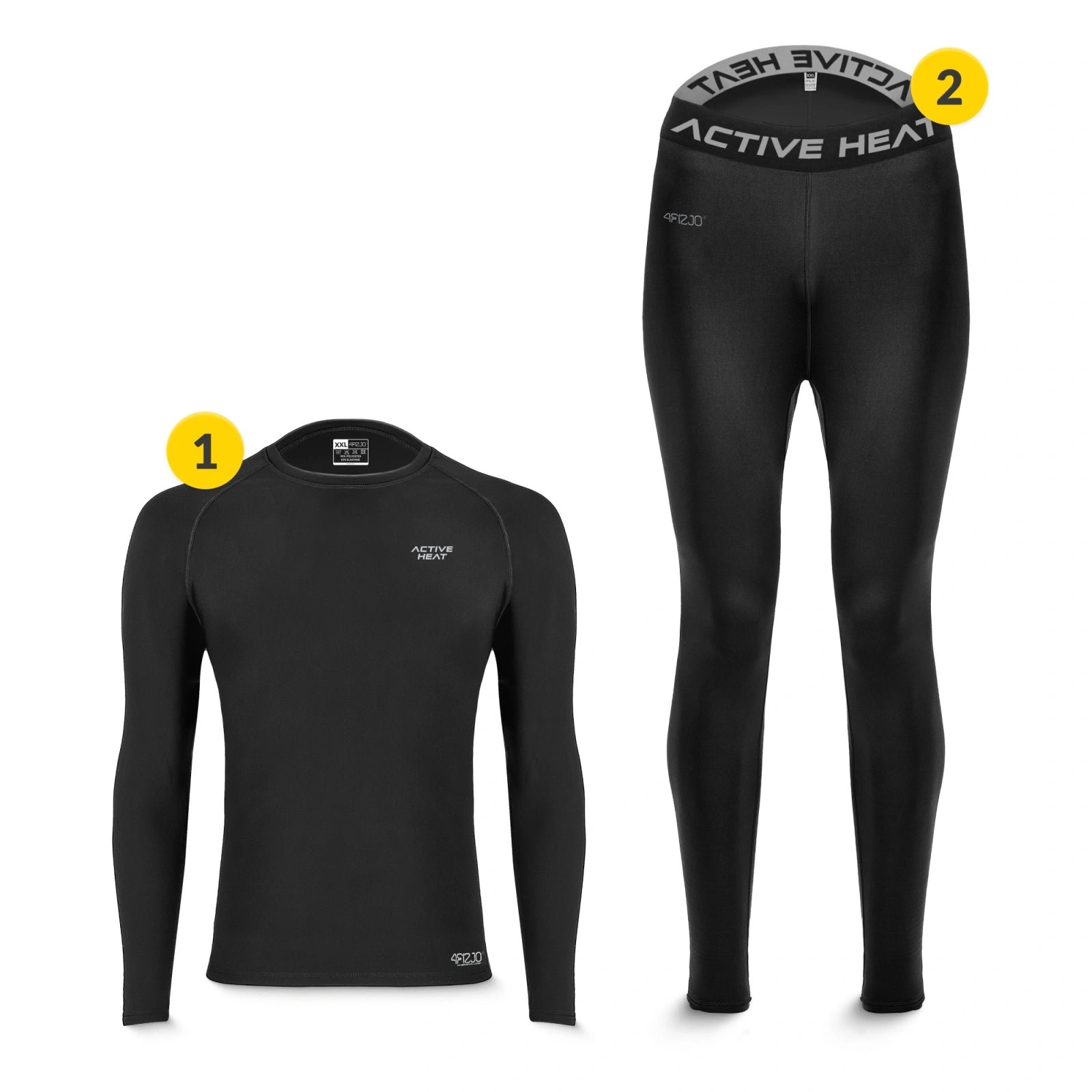 Bielizna termiczna unisex - zielony komplet koszulka + spodnie rozmiar XXL