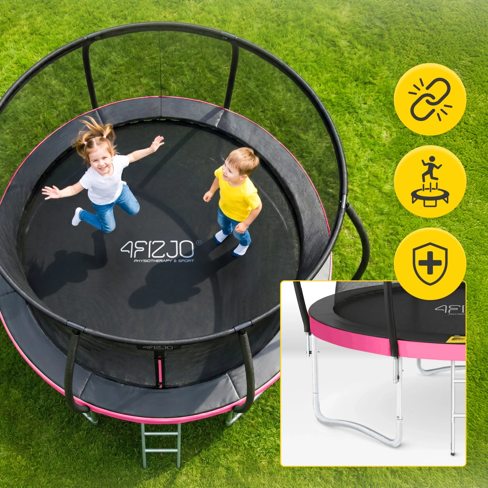 Trampolina ogrodowa dla dzieci PRO 252 cm 8FT
