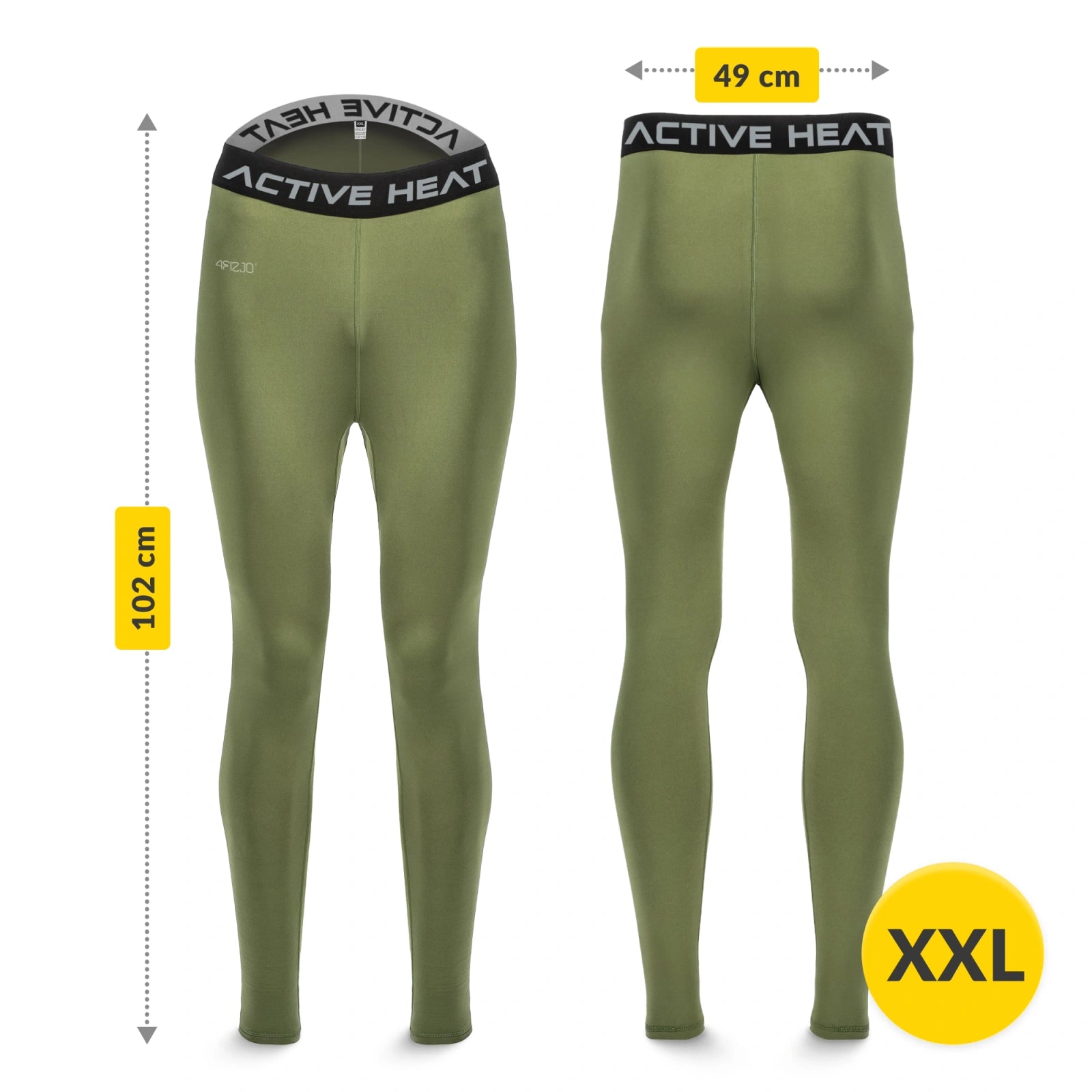 Bielizna termiczna unisex - zielony komplet koszulka + spodnie rozmiar XXL