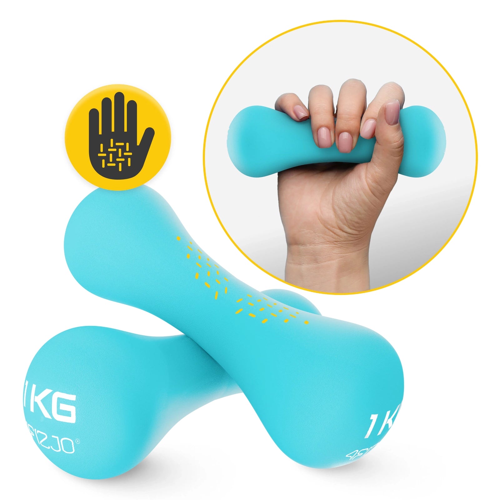 Hantelki żeliwne do ćwiczeń 8-shape 2 x 1 kg