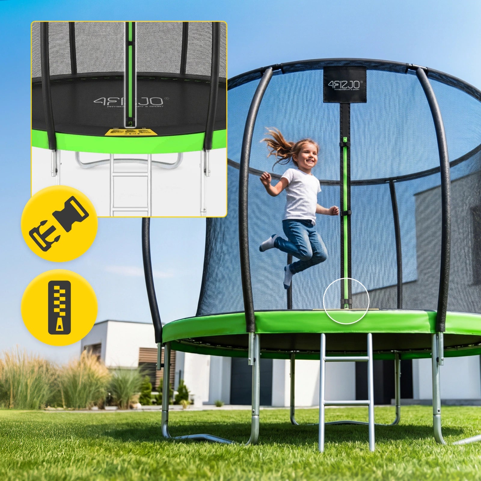 Trampolina ogrodowa dla dzieci PRO 252 cm 8FT