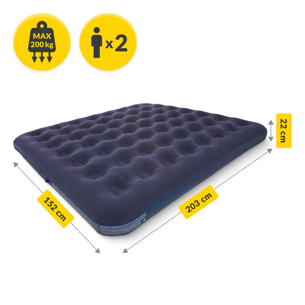 Materac dmuchany dwuosobowy  203 x 152 x 22 cm z pompką i poduszkami