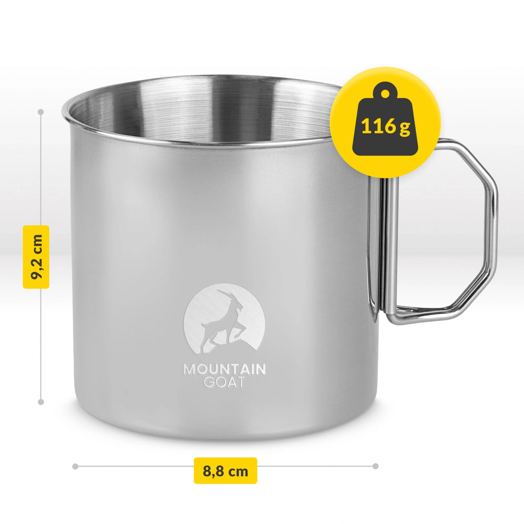 Stalowy kubek turystyczny  500 ml
