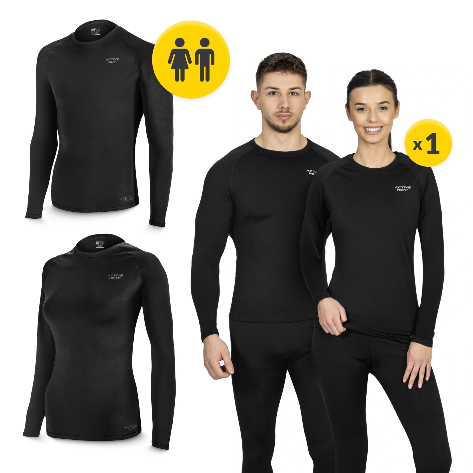 Bielizna termiczna unisex - zielony komplet koszulka + spodnie rozmiar XXL