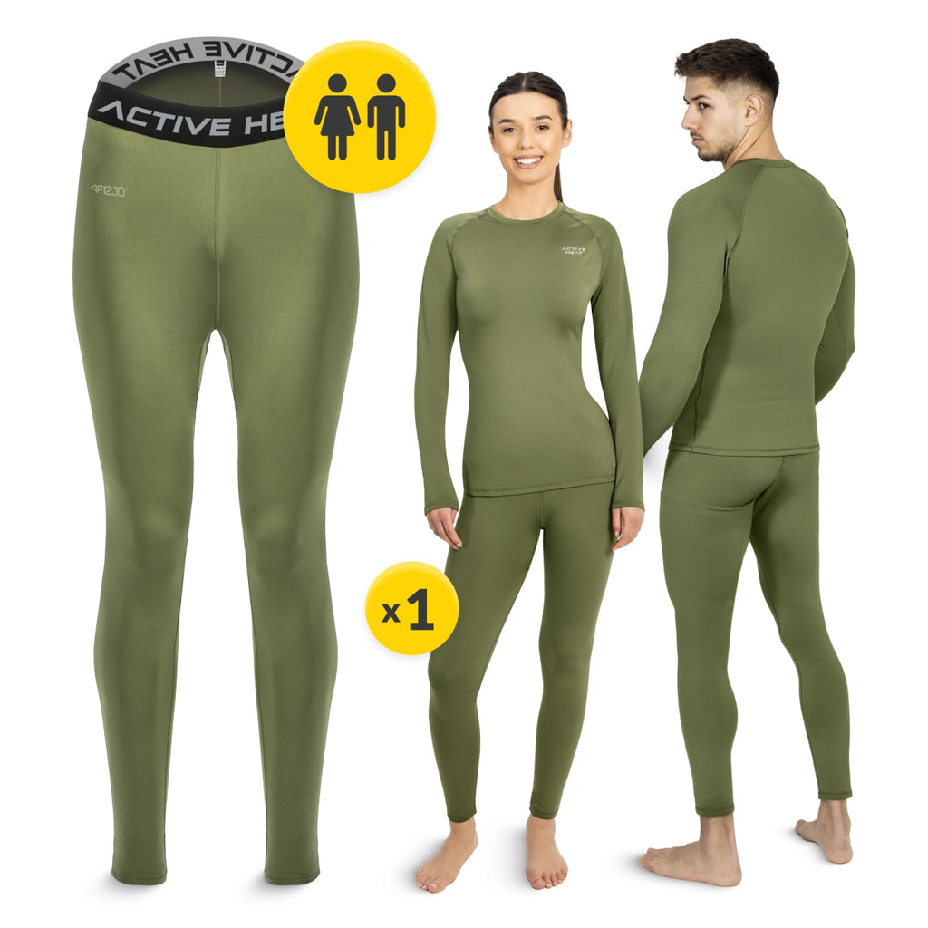 Bielizna termiczna unisex - zielony komplet koszulka + spodnie rozmiar XXL